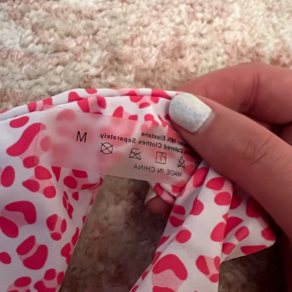 Pink cheetah swim suit with skirt - Picture 2 of 2